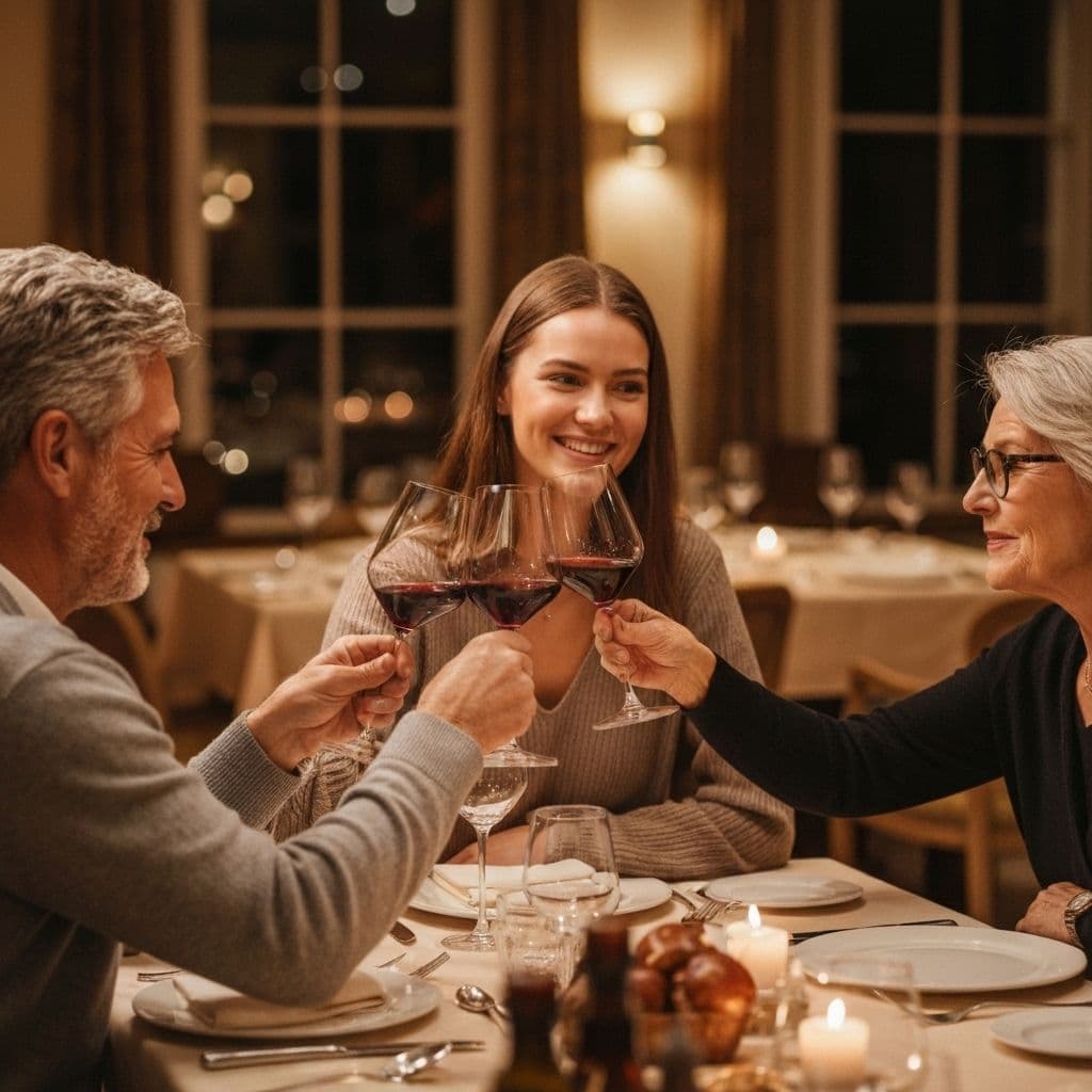 Toasting at dinner